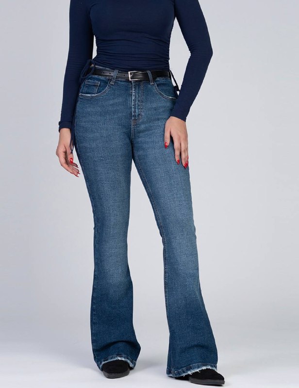 5776135778357415923 شلوار جینBOOTCUT بوتکات آبی تیره(سرمه ای) - تصویر 1